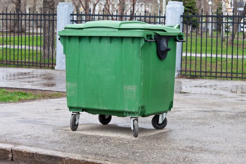 Commercial skip container outside a Sudbury business site